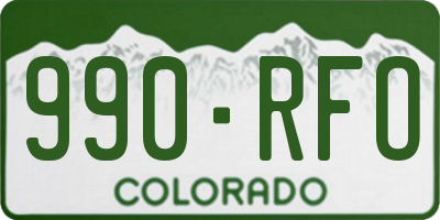 CO license plate 990RFO