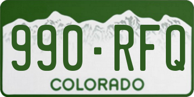CO license plate 990RFQ