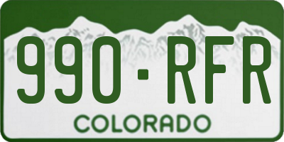 CO license plate 990RFR