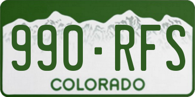 CO license plate 990RFS