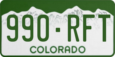 CO license plate 990RFT