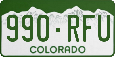 CO license plate 990RFU