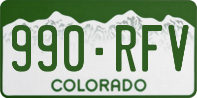 CO license plate 990RFV