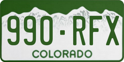CO license plate 990RFX