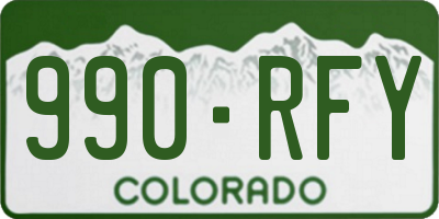 CO license plate 990RFY
