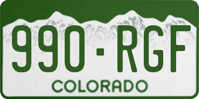 CO license plate 990RGF
