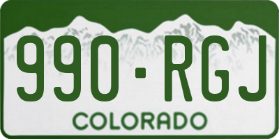 CO license plate 990RGJ