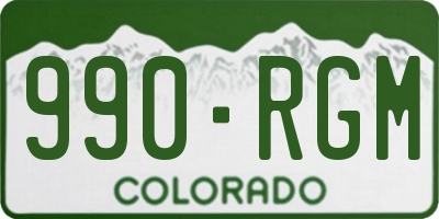 CO license plate 990RGM