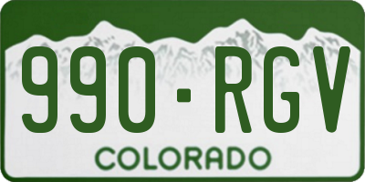 CO license plate 990RGV