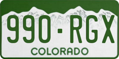 CO license plate 990RGX