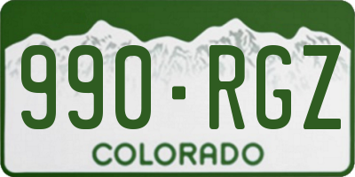 CO license plate 990RGZ