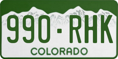 CO license plate 990RHK