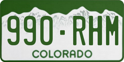 CO license plate 990RHM