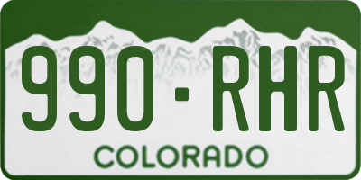 CO license plate 990RHR