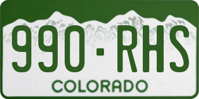 CO license plate 990RHS