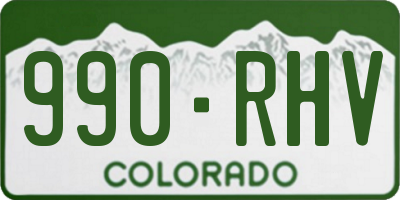 CO license plate 990RHV