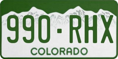 CO license plate 990RHX