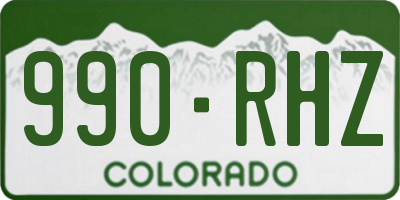 CO license plate 990RHZ