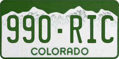 CO license plate 990RIC
