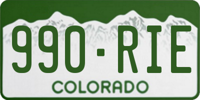 CO license plate 990RIE