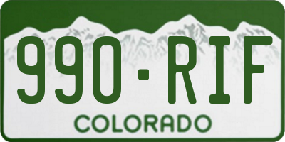 CO license plate 990RIF