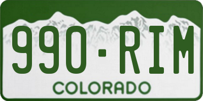 CO license plate 990RIM