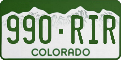 CO license plate 990RIR