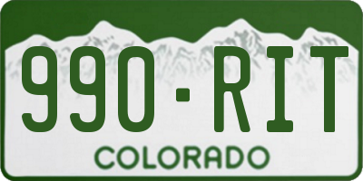 CO license plate 990RIT