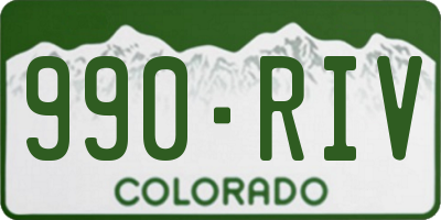 CO license plate 990RIV