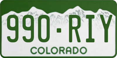 CO license plate 990RIY