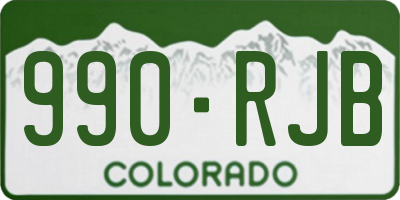 CO license plate 990RJB