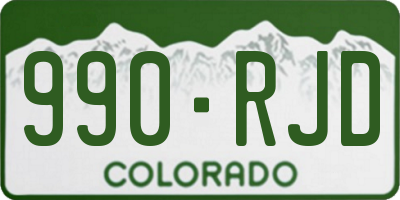 CO license plate 990RJD