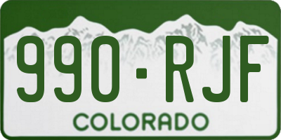 CO license plate 990RJF