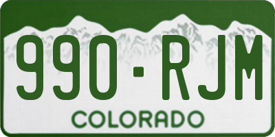 CO license plate 990RJM