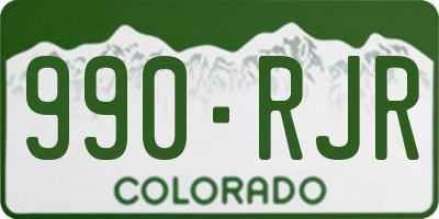 CO license plate 990RJR