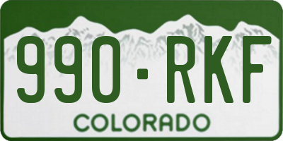 CO license plate 990RKF