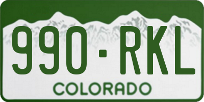CO license plate 990RKL