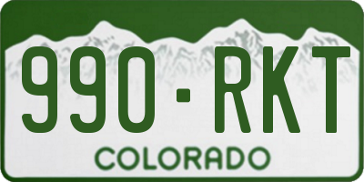 CO license plate 990RKT
