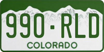 CO license plate 990RLD