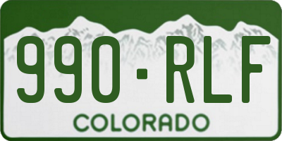 CO license plate 990RLF