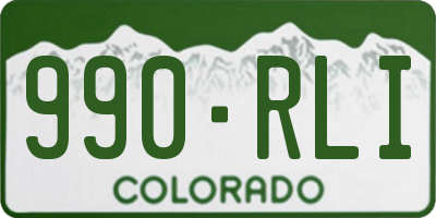 CO license plate 990RLI