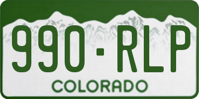CO license plate 990RLP