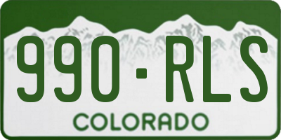 CO license plate 990RLS