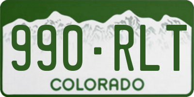 CO license plate 990RLT