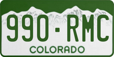 CO license plate 990RMC