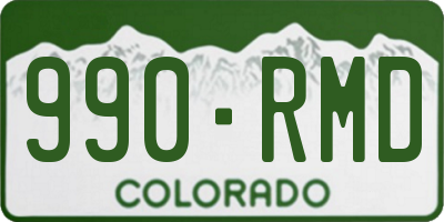 CO license plate 990RMD