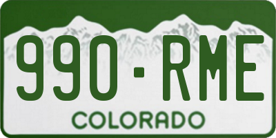 CO license plate 990RME