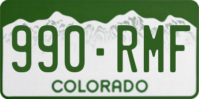 CO license plate 990RMF