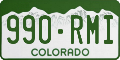 CO license plate 990RMI