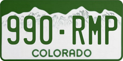 CO license plate 990RMP